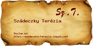 Szádeczky Terézia névjegykártya