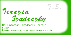 terezia szadeczky business card