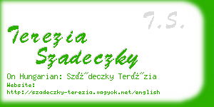 terezia szadeczky business card